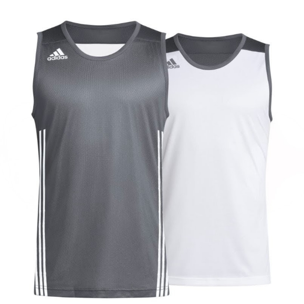 Adidas Gray and White Reversible Basketball Jersey Men's Size XL NEW!